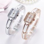 JW Quarzuhr mit rechteckigem Zifferblatt und Edelstahlarmband – Bild 4