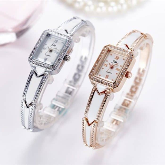 JW Quarzuhr mit rechteckigem Zifferblatt und Edelstahlarmband – Bild 4