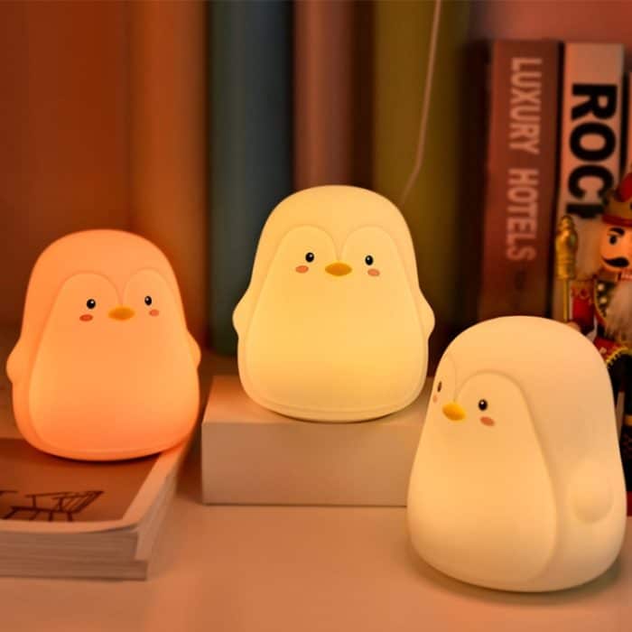 Pinguin-Silikon-Pat-Nachtlicht für Kinder, Nachttisch-Atmosphärenlampe – Bild 8