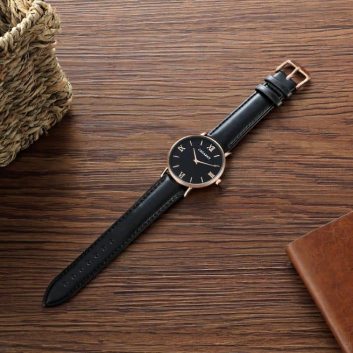 CAGARNY 6812 Rundes Zifferblatt, Legierungsgehäuse, modische Herren-Quarzuhr mit PU-Lederband – Bild 6