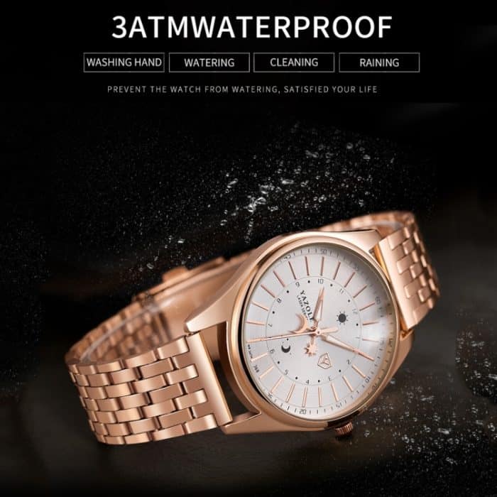 YAZOLE 368 Herren-Armbanduhr, modisch, Business-Stahlarmband, Quarz-Armbanduhr, leuchtende Punkte – Bild 5