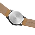 CAGARNY 6850 Fashion Armbanduhr mit zwei Quarzwerken und echtem Lederband (braunes Band, schwarzes Fenster) – Bild 6