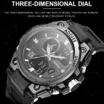 addies MY-1818 Leuchtende LED-Outdoor-Sport-Multifunktions-Elektronikuhr mit drei Fenstern für Herren, unterstützt Kalender/Wecker/Timer – Bild 6