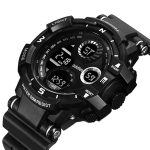 addies MY-1901 Leuchtende LED-Outdoor-Sport-Multifunktions-Elektronikuhr mit drei Fenstern für Herren, unterstützt Kalender/Wecker/Timer/Sprechen – Bild 3