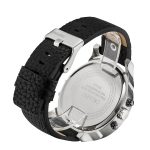 CAGARNY 6820 Modische, multifunktionale Quarz-Business-Sport-Armbanduhr mit Lederband, GMT-Zeit, Kalender und leuchtendem Display für Herren (braunes Band, weißes Fenster) – Bild 3