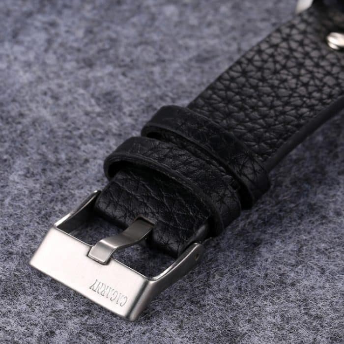 WA1675WZ_3.jpg CAGARNY 6820 Modische, multifunktionale Quarz-Business-Sport-Armbanduhr mit Lederband, GMT-Zeit, Kalender und leuchtendem Display für Herren (braunes Band, weißes Fenster) – Bild 4