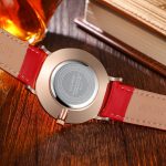 CAGARNY 6812 prägnante, ultradünne Quarz-Armbanduhr mit Lederband für Damen (schwarzes Band) – Bild 5