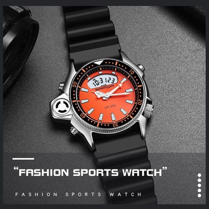 SANDA 3008 Multifunktionale Herren-Outdoor-Sport-Nachtleuchtende 50 m wasserdichte digitale Armbanduhr – Bild 5