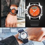 SANDA 3008 Multifunktionale Herren-Outdoor-Sport-Nachtleuchtende 50 m wasserdichte digitale Armbanduhr – Bild 8