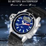 SANDA 3008 Multifunktionale Herren-Outdoor-Sport-Nachtleuchtende 50 m wasserdichte digitale Armbanduhr – Bild 10