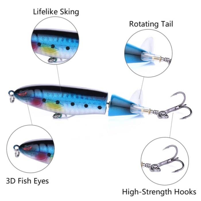 HENGJIA PE018 10 cm/13 g Propeller-Traktor-förmige harte Köder, Angelköder, Angelköder, geeignet für Salzwasser und Süßwasser, PE018 1#, PE018 2#, PE018 3#, PE018 4#, PE018 5# – Bild 4