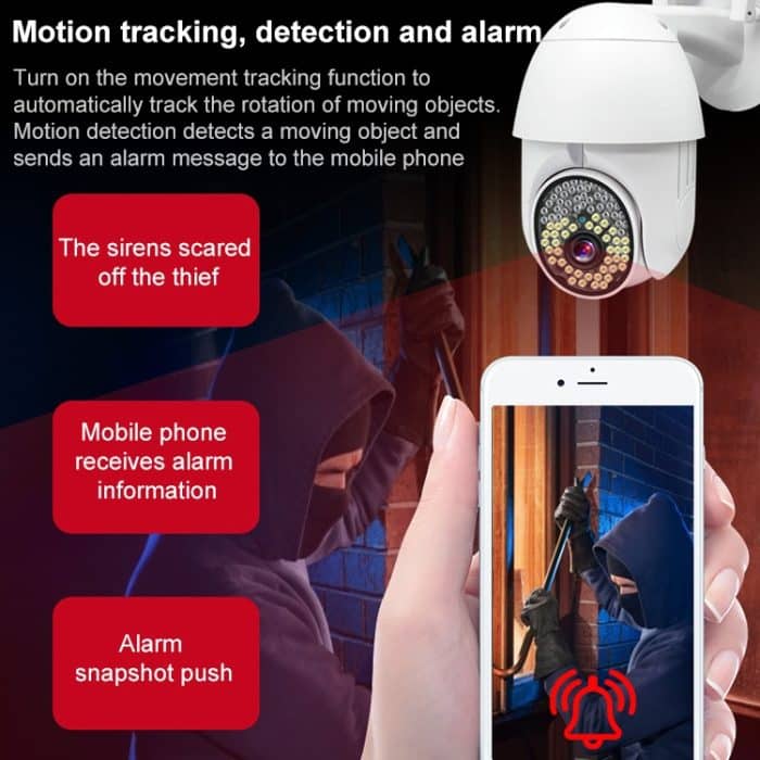 QX38 1080P WiFi High-Definition-Überwachungskamera Außenkuppelkamera, unterstützt Nachtsicht und Zwei-Wege-Sprach- und Bewegungserkennung – Bild 7