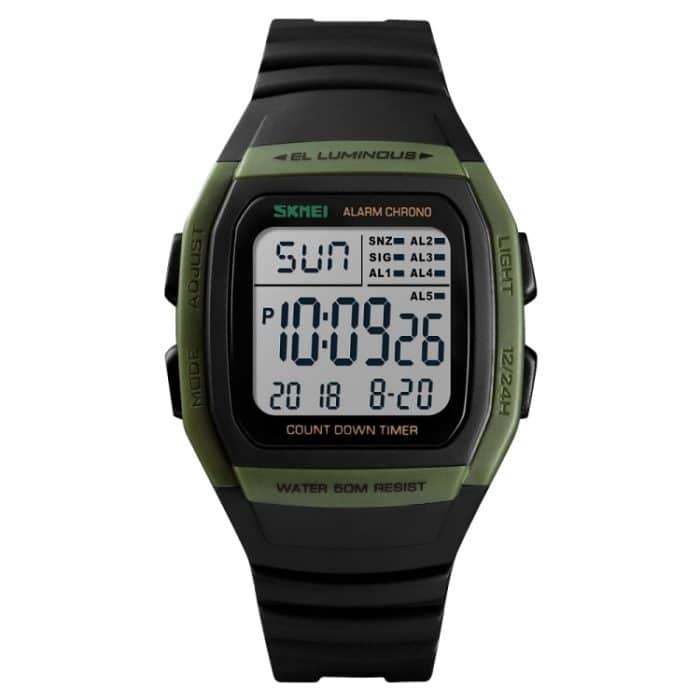 SKMEI 1278 Modische Outdoor-50 m wasserdichte Digitaluhr für Studenten, Sport-Armbanduhr, unterstützt 5 Gruppen-Wecker – Bild 1