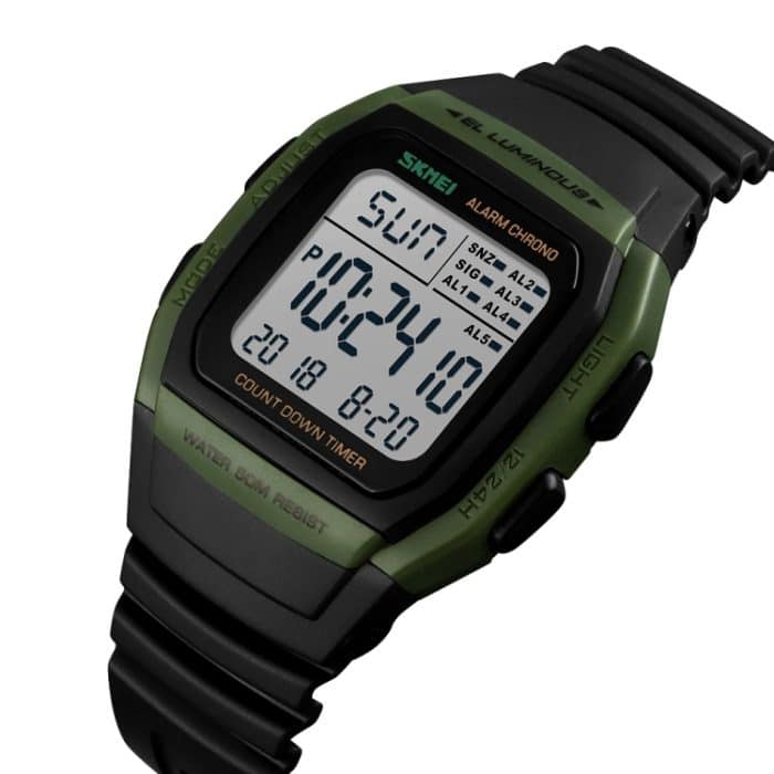 SKMEI 1278 Modische Outdoor-50 m wasserdichte Digitaluhr für Studenten, Sport-Armbanduhr, unterstützt 5 Gruppen-Wecker – Bild 3