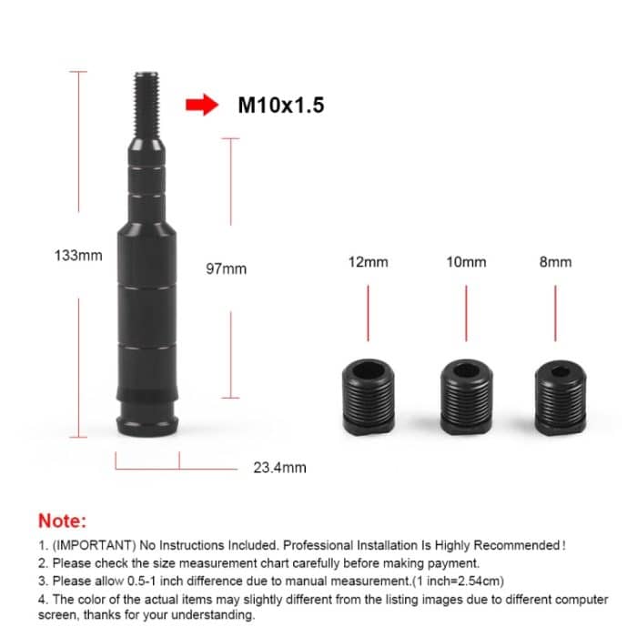 Auto Modifikation Schalthebel Erhöhung Schalthebel Verlängerungsstange M10x1,5, M10x1.5 (Black), M10x1.5 (Blue), M10x1.5 (Red) – Bild 5