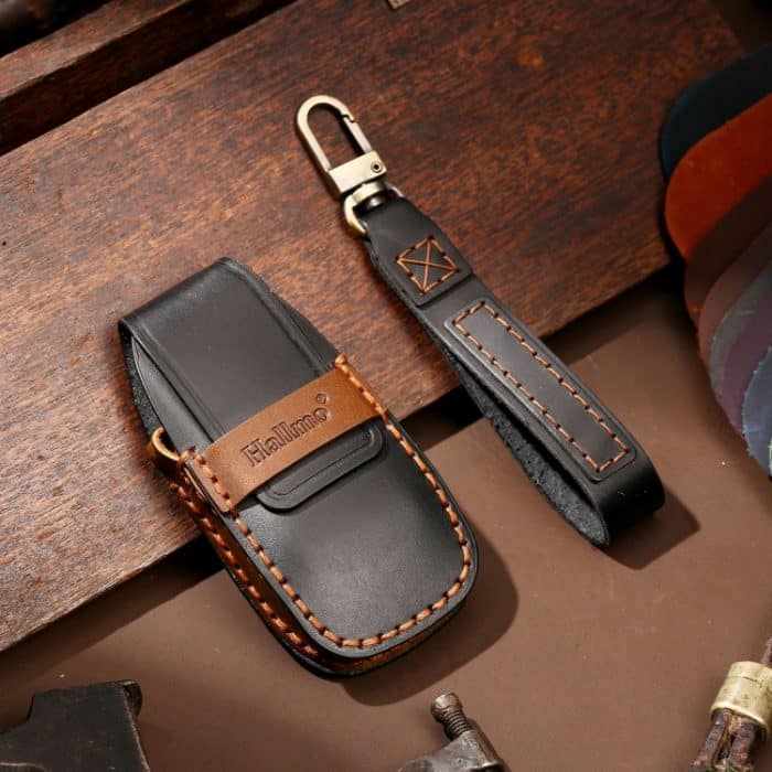 Hallmo Auto-Schlüsselschutzhülle aus Rindsleder für den neuen Mercedes-Benz E300L, For New Mercedes-Benz E300L – Bild 2