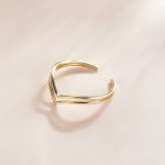 S925 Sterling Silber Simple Hollow Lines Frauen Open Ring – Bild 2