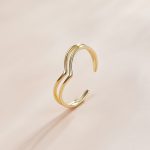 S925 Sterling Silber Simple Hollow Lines Frauen Open Ring – Bild 3