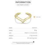 S925 Sterling Silber Simple Hollow Lines Frauen Open Ring – Bild 4