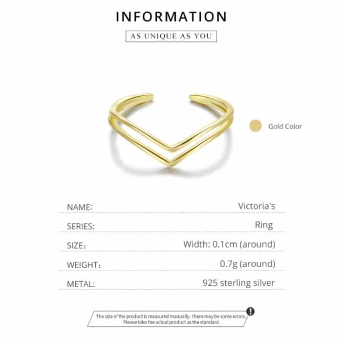 S925 Sterling Silber Simple Hollow Lines Frauen Open Ring – Bild 4