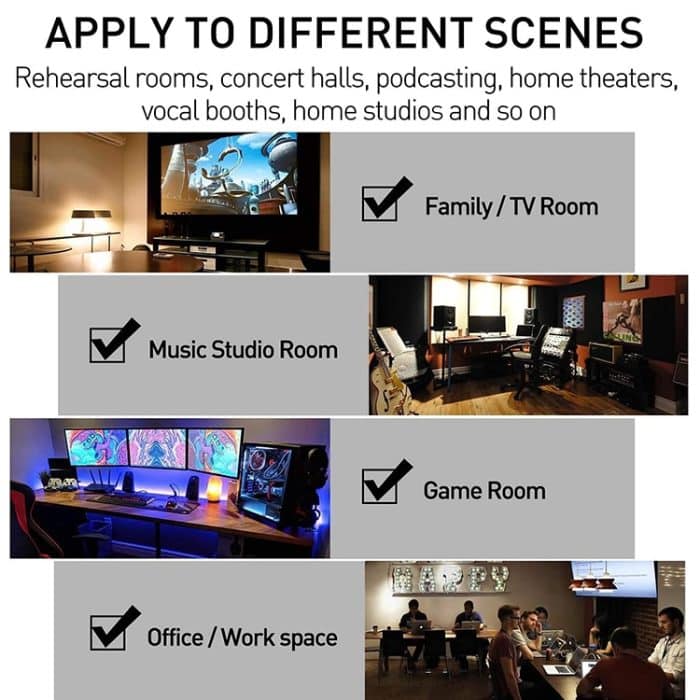 Pilzkopf-Stil, Aufnahmestudio, Trommel, Videoraum, Schalldämmplatte, Schalldämpfer, Baumwolle, 6 PCS, 10 PCS, 12 PCS, 20 PCS, 24 PCS – Bild 7