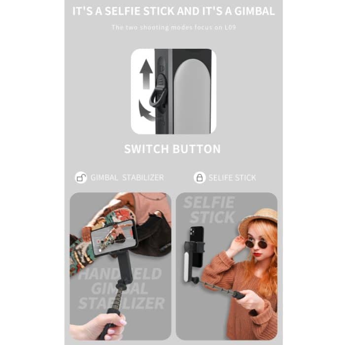 L09 Mini-Stativ mit faltbarem Fülllicht und kardanischem Stabilisator – Bild 3