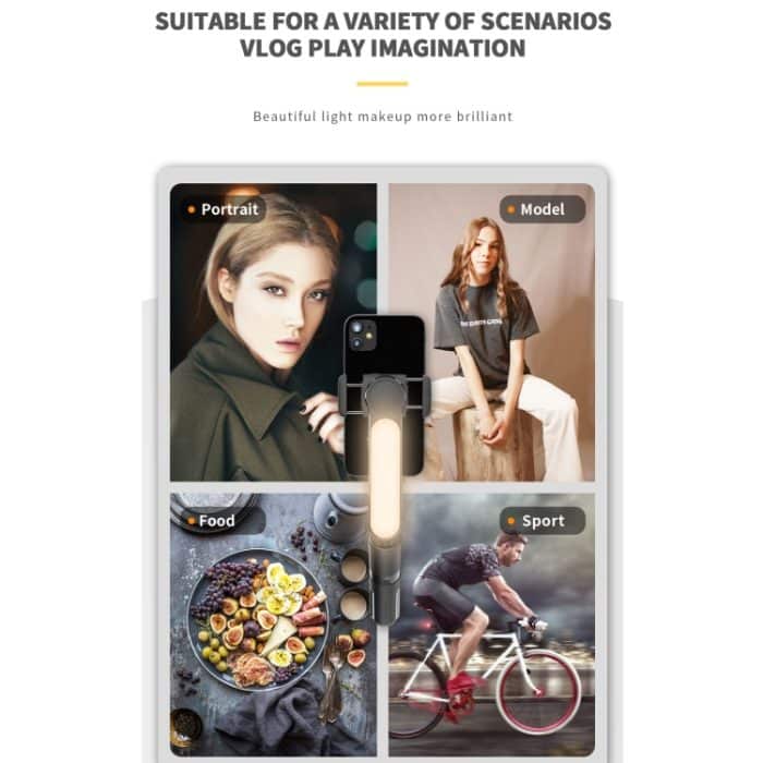 L09 Mini-Stativ mit faltbarem Fülllicht und kardanischem Stabilisator – Bild 8