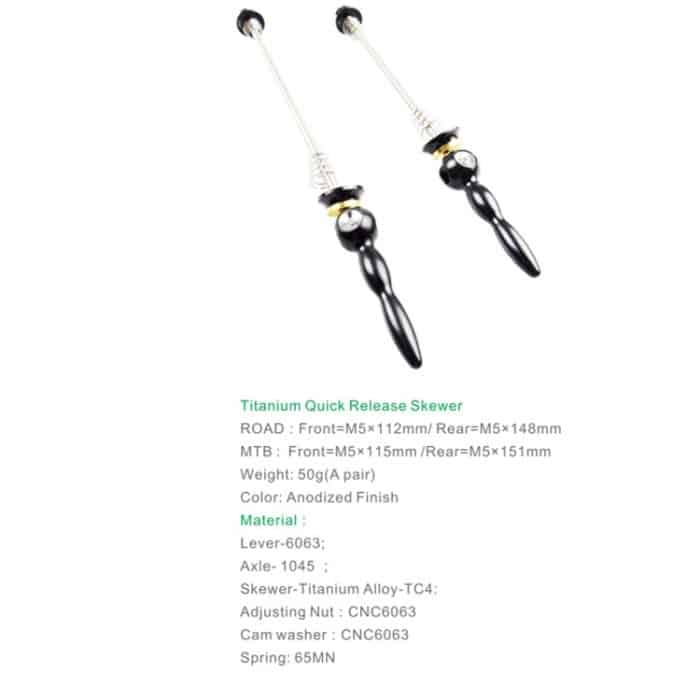 BIKERSAY Fahrradspieße Schnellspanner Titanachse QR Radnabenspieß, For MTB Bicycle QR001, For Road Bicycle QR001, For MTB Bicycle QR002, For Road Bicycle QR002, For MTB Bicycle QR003, For Road Bicycle QR003, For MTB Bicycle QR004, For Road Bicycle QR004 – Bild 4