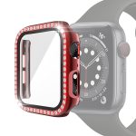 Galvanisierende PC-Schutzhülle mit einreihigem Diamant und gehärtetem Glasfilm für die Apple Watch-Serie