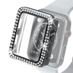 Galvanisierende PC-Doppelreihen-Diamant-Schutzhülle mit gehärtetem Glasfilm für die Apple Watch-Serie
