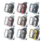 Galvanisierende PC-Doppelreihen-Diamant-Schutzhülle mit gehärtetem Glasfilm für die Apple Watch-Serie – Bild 2