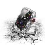 Galvanisierende PC-Doppelreihen-Diamant-Schutzhülle mit gehärtetem Glasfilm für die Apple Watch-Serie – Bild 7