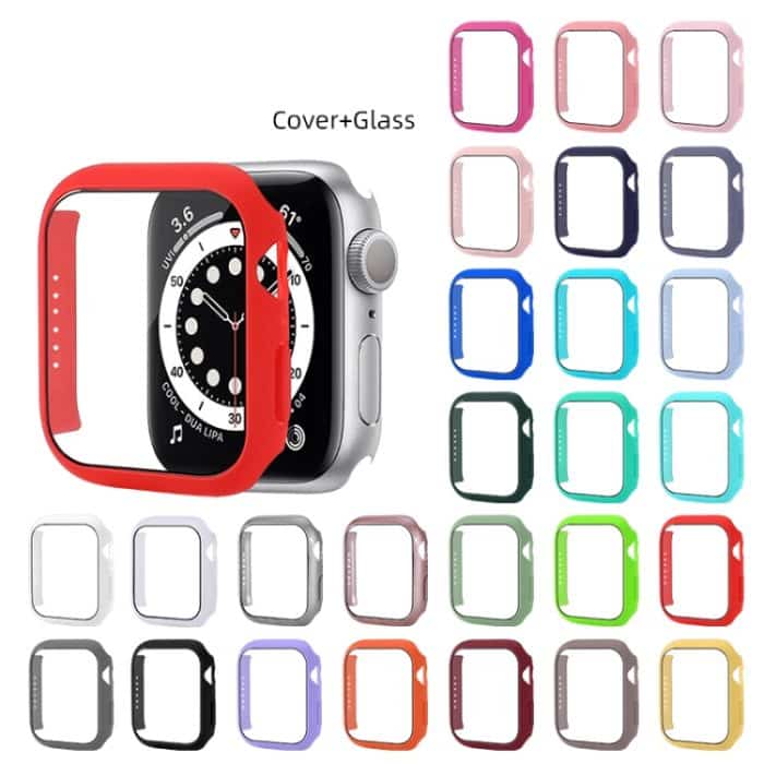 Stoßfeste PC-Schutzhülle mit gehärtetem Glasfilm, For Apple Watch Series 8 / 7 41mm, For Apple Watch Series 8 / 7 45mm – Bild 2