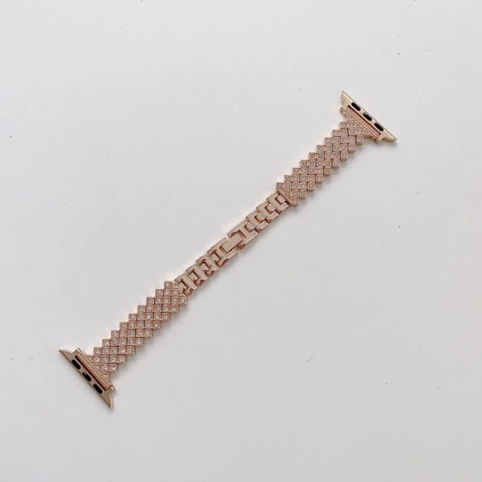 Rhombus Volldiamant-Metall-Ersatzarmband + Gehäuse für die Apple Watch-Serie – Bild 5