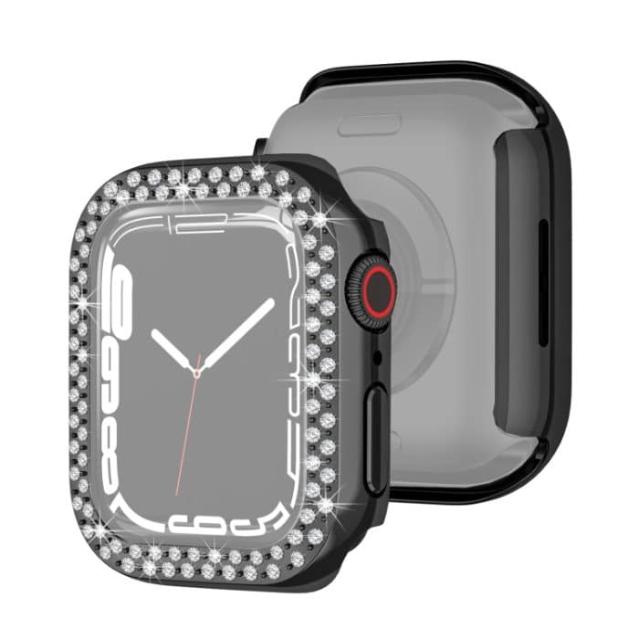 Galvanisierende PC-Doppelreihen-Diamant-Schutzhülle für die Apple Watch-Serie, 7 41mm, 7 45mm – Bild 1