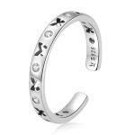 S925 Sterling Silber Hohlschmetterling Frauen Offene Ring
