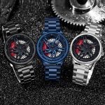 SANDA 1062 360-Grad-Quarzuhr mit hohlem, drehbarem Zifferblatt und Stahlarmband für Herren – Bild 3