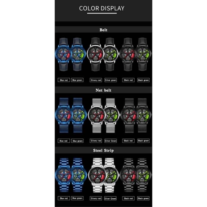 SANDA 1070 3D Oval Hollow Out Wheel Quarzuhr mit nicht drehbarem Zifferblatt für Herren – Bild 2