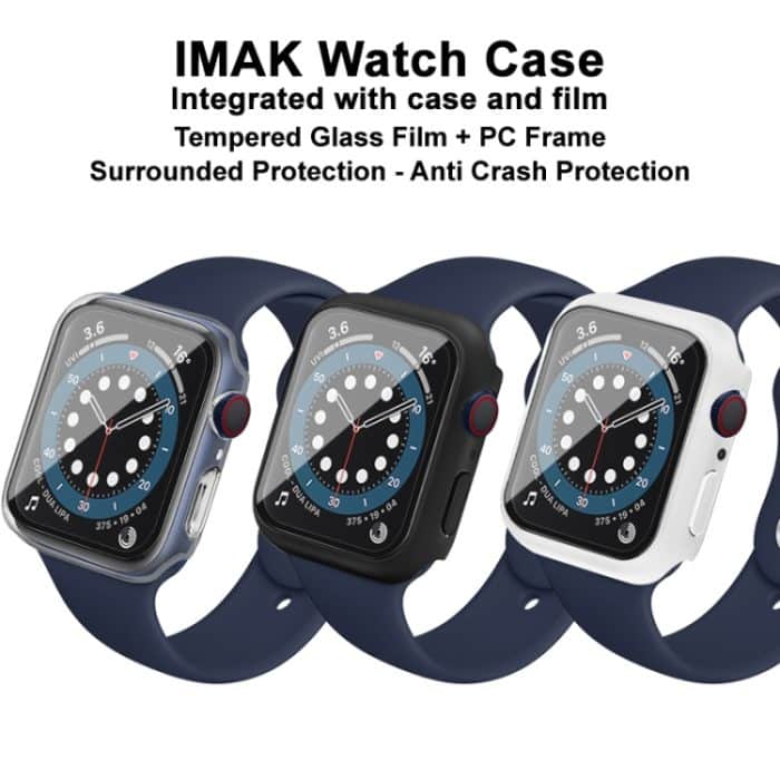 IMAK stoßfeste PC-Schutzhülle mit gehärtetem Glasfilm, For Apple Watch Series 6 & SE & 5 & 4 44mm, For Apple Watch Series 3 & 2 & 1 42mm, For Apple Watch Series 6 & SE & 5 & 4 40mm, For Apple Watch Series 3 & 2 & 1 38mm – Bild 6