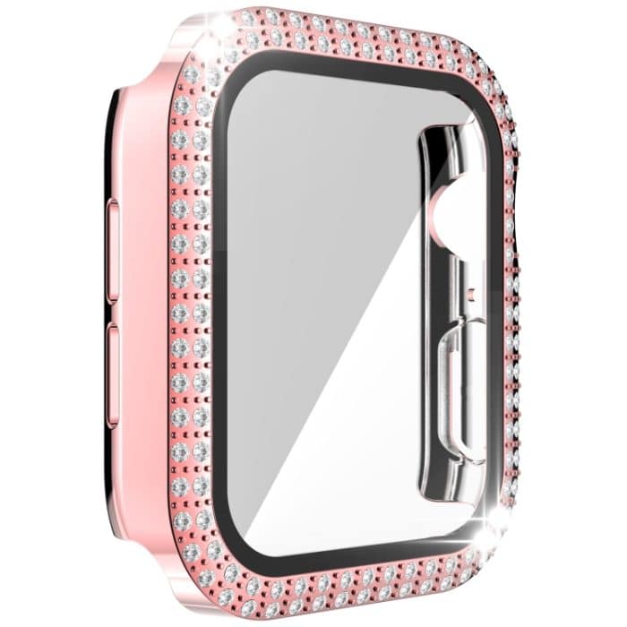 Zweireihiges Diamant-PC+Hartglas-Uhrengehäuse für die Apple Watch-Serie, 6&SE&5&4 40mm, 6&SE&5&4 44mm, 6&SE&5&4 40mm / 3&2&1 38mm – Bild 2