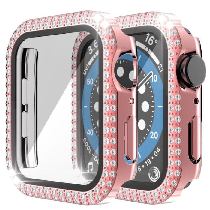 Zweireihiges Diamant-PC+Hartglas-Uhrengehäuse für die Apple Watch-Serie, 6&SE&5&4 40mm, 6&SE&5&4 44mm, 6&SE&5&4 40mm / 3&2&1 38mm – Bild 4