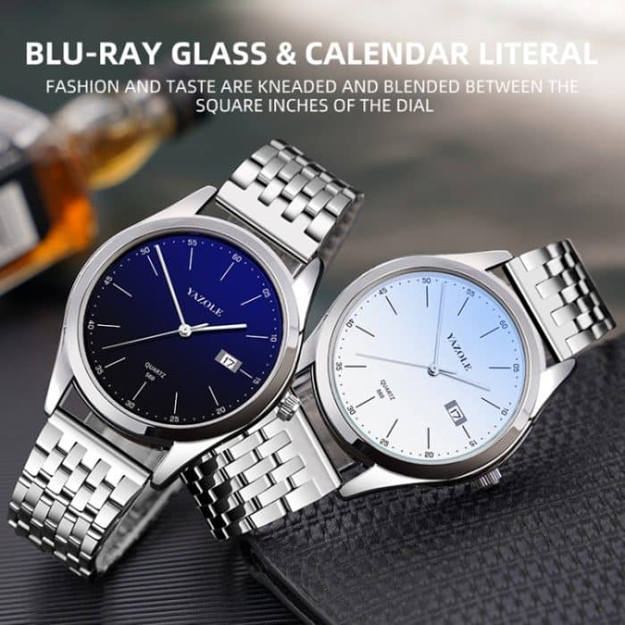 YAZOLE 560 Edelstahlband Quarzwerk Wasserdichte Herrenuhr – Bild 4