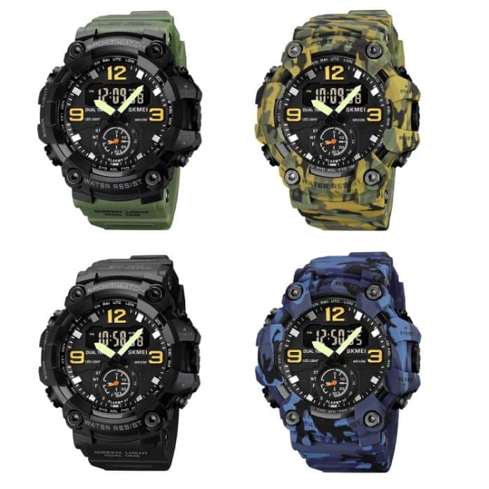 SKMEI 1965 Edelstahl-Schnalle, PU-Armband, wasserdichte elektronische Uhr – Bild 2