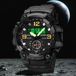 SKMEI 1965 Edelstahl-Schnalle, PU-Armband, wasserdichte elektronische Uhr – Bild 3