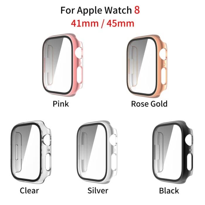 PC-Uhrengehäuse mit gehärtetem Glas und Filmbeschichtung, For Apple Watch Series 9 / 8 & 7 45mm, For Apple Watch Series 9 / 8 & 7 41mm – Bild 2