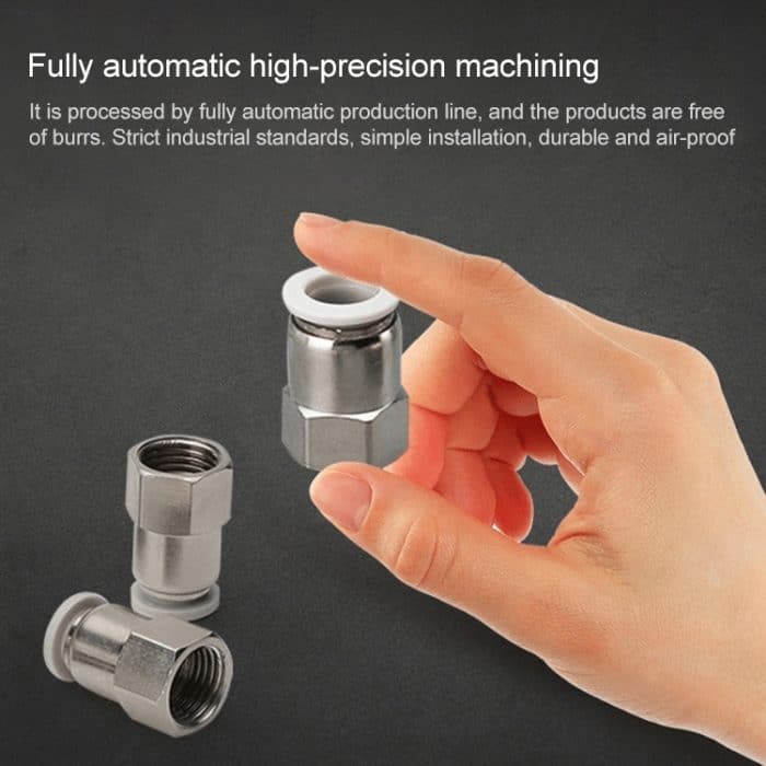 LAIZE 10 Stück gerader pneumatischer Schnellmontage-Anschluss mit Innengewinde, PCF4-01 (10pcs), PCF4-02 (10pcs), PCF6-01 (10pcs), PCF6-02 (2pcs), PCF6-03 (2pcs), PCF6-04 (1pc), PCF8-01 (2pcs), PCF8-02 (2pcs), PCF8-03 (1pc), PCF8-04 (1pc), PCF10-01 (1p... – Bild 6