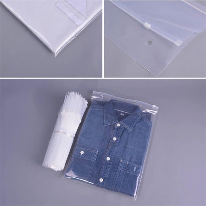 100 PCS Lot Lagerung Tasche PE Zipper Lock Tragbare Reise Tasche Hause Lagerung Organizati Tasche Kleidung Lagerung, 27 x 35cm, 25 x 30cm, 35 x 45cm – Bild 5