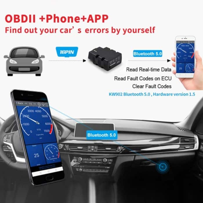 KONNWEI KW902 Bluetooth 5.0 OBD2 Auto-Fehlerdiagnose-Scan-Tools, unterstützt IOS/Android – Bild 4