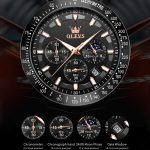 OLEVS 9957 Herren leuchtende wasserdichte Lederarmband-Quarzuhr – Bild 6