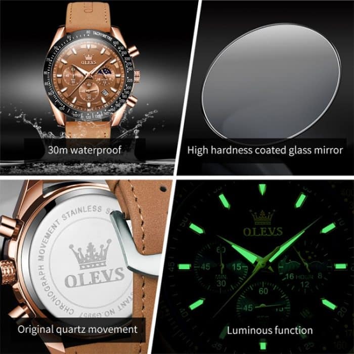 EDA0047693_B8.jpg OLEVS 9957 Herren leuchtende wasserdichte Lederarmband-Quarzuhr – Bild 10